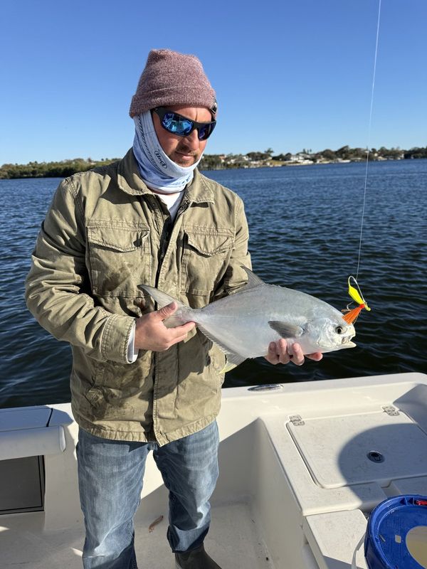 Pompano caught on a cool winter morning