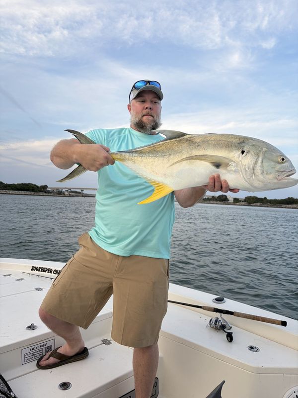 Big jack crevalle held up boatside