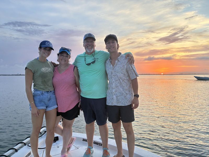 Group of friends on a sunset cruise from Sebastian Inlet
